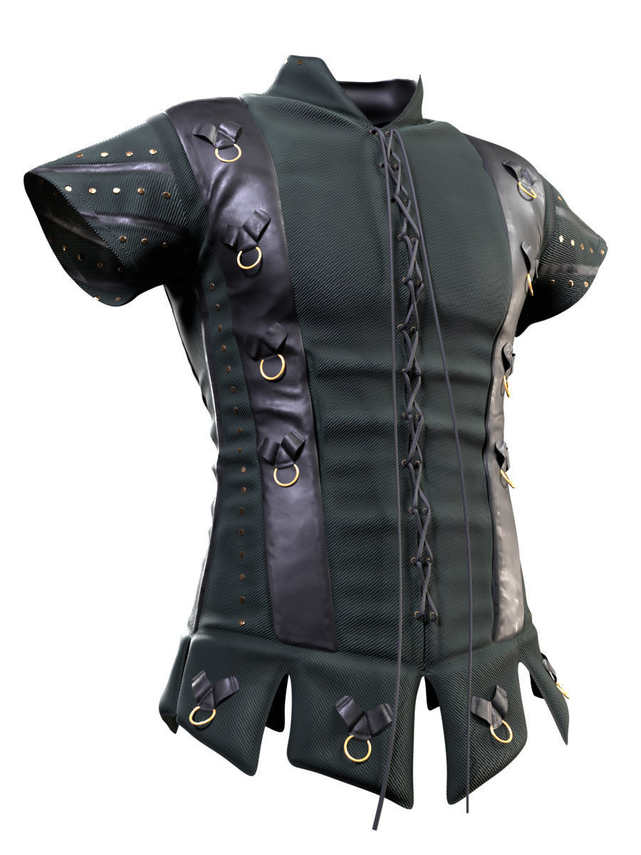 Medieval Jackets Vol 02 Base Mesh Low-poly 3D model_11