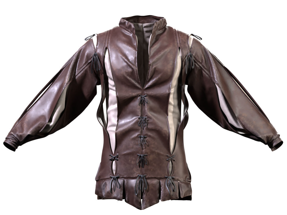 Medieval Jackets Vol 02 Base Mesh Low-poly 3D model_20