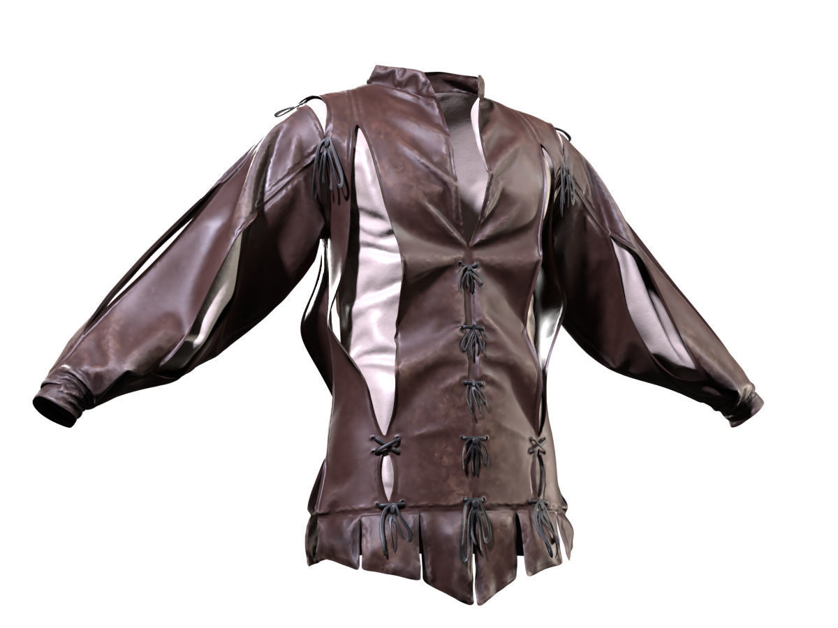 Medieval Jackets Vol 02 Base Mesh Low-poly 3D model_9