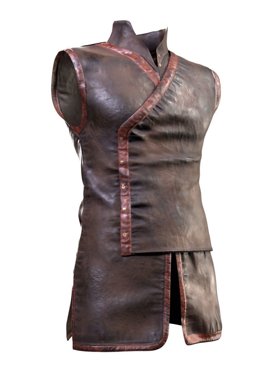 Medieval Jackets Vol 02 Base Mesh Low-poly 3D model_16