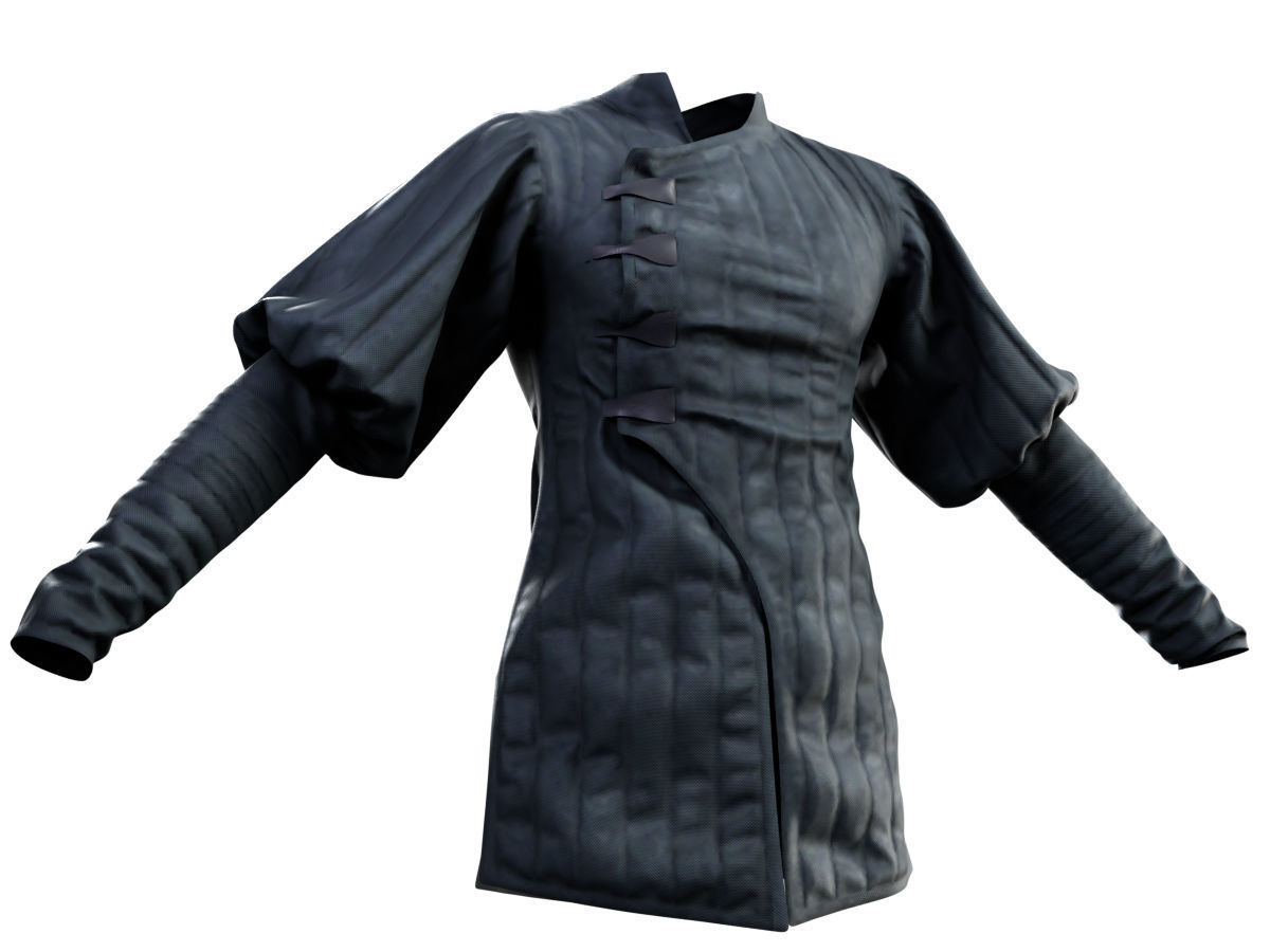 Medieval Jackets Vol 02 Base Mesh Low-poly 3D model_21