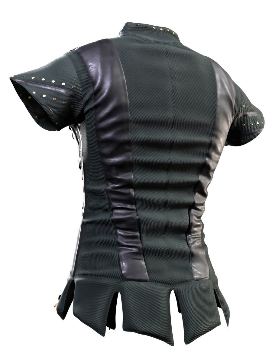 Medieval Jackets Vol 02 Base Mesh Low-poly 3D model_14
