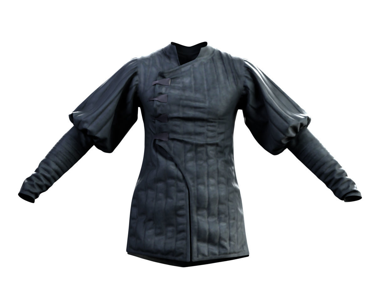 Medieval Jackets Vol 02 Base Mesh Low-poly 3D model_13