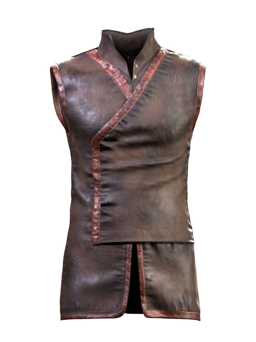 Medieval Jackets Vol 02 Base Mesh Low-poly 3D model_18