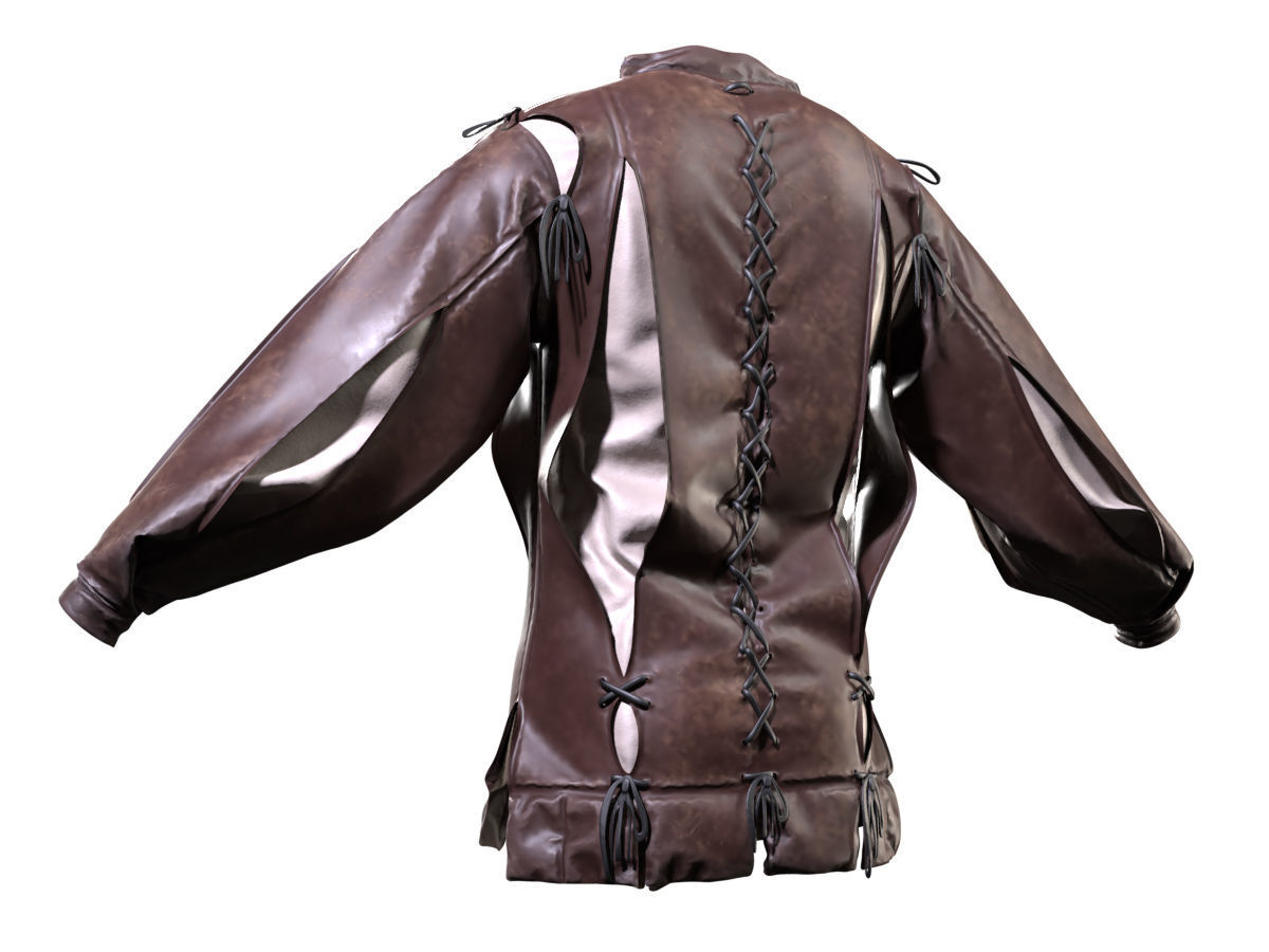Medieval Jackets Vol 02 Base Mesh Low-poly 3D model_8