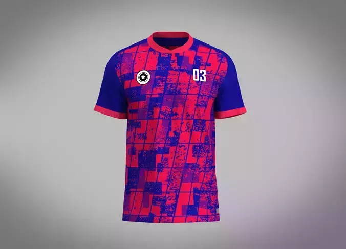 Soccer Blue jersey Player 03