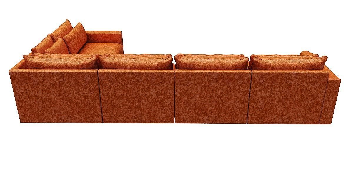 L type with Right corner Sofa  Low-poly 3D model_5