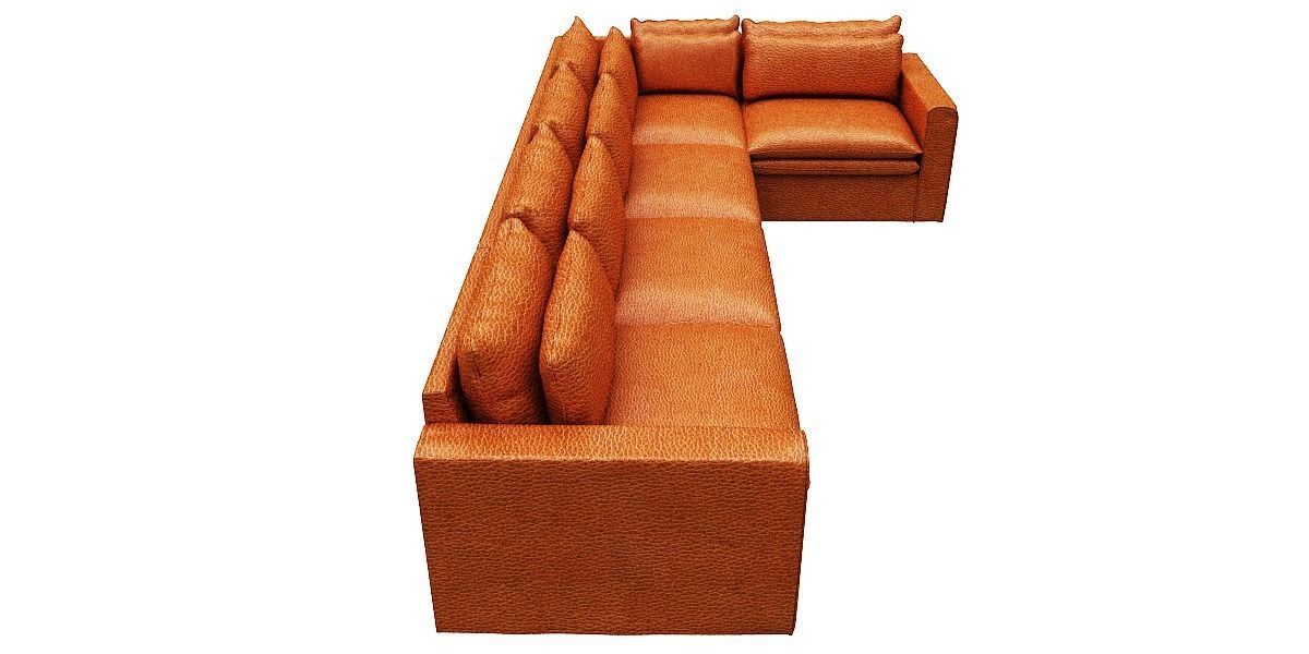 L type with Right corner Sofa  Low-poly 3D model_3