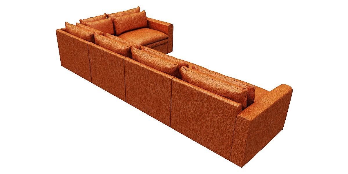 L type with Right corner Sofa  Low-poly 3D model_4