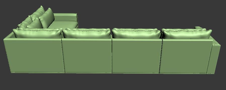 L type with Right corner Sofa  Low-poly 3D model_11