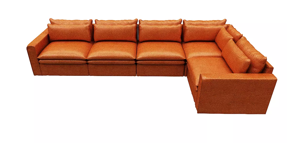 L type with Right corner Sofa  Low-poly 3D model_0