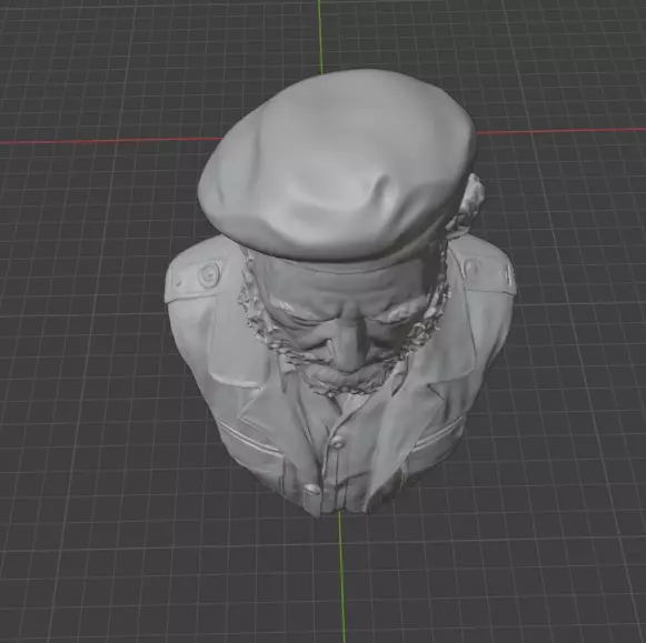 Fidel Castro 3D print model_3