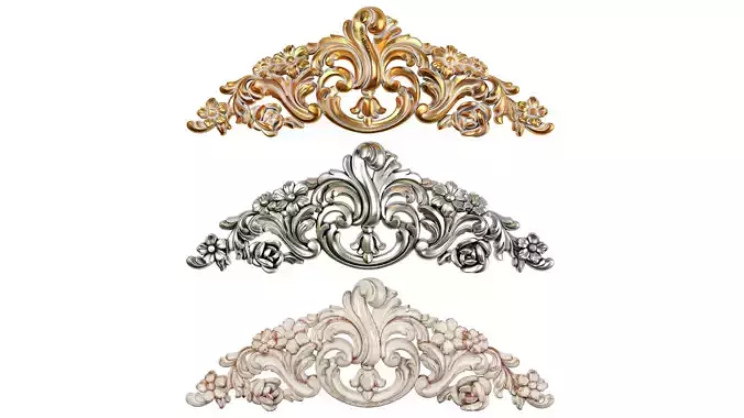 Classic carved 123 3D model
