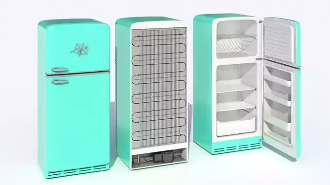 Low poly Retro fridge