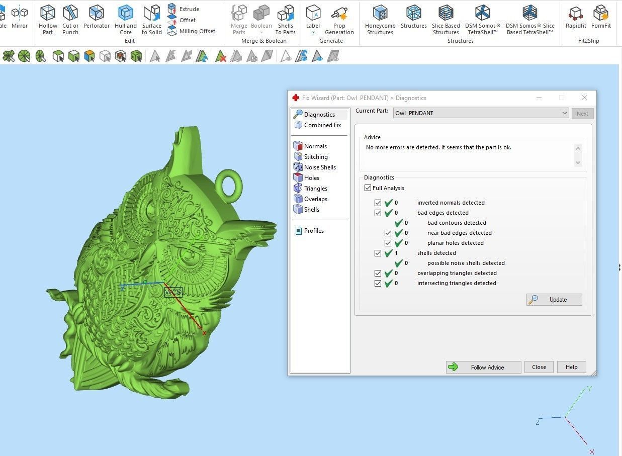 Owl pendant 3D print model_17