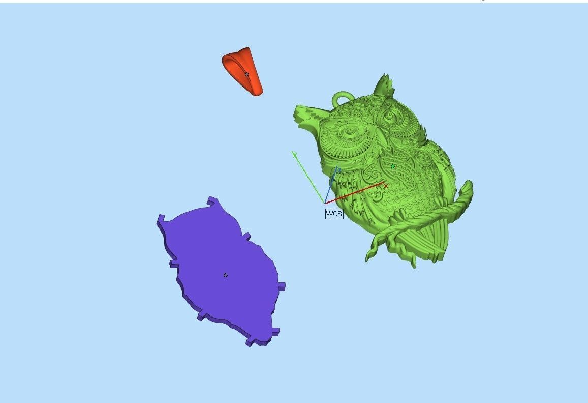 Owl pendant 3D print model_8