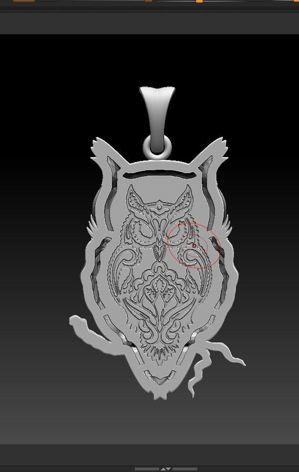 Owl pendant 3D print model_12