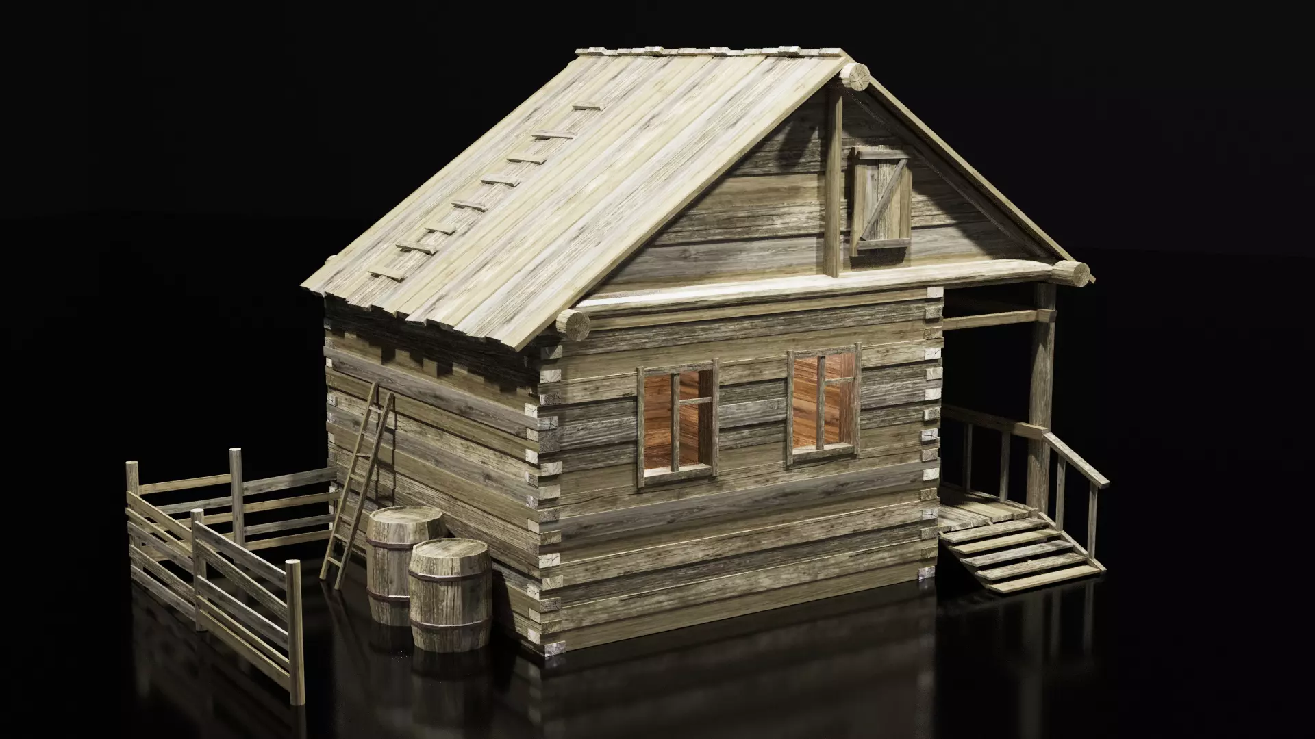 HOUSE VILLAGE Low-poly 3D model_0