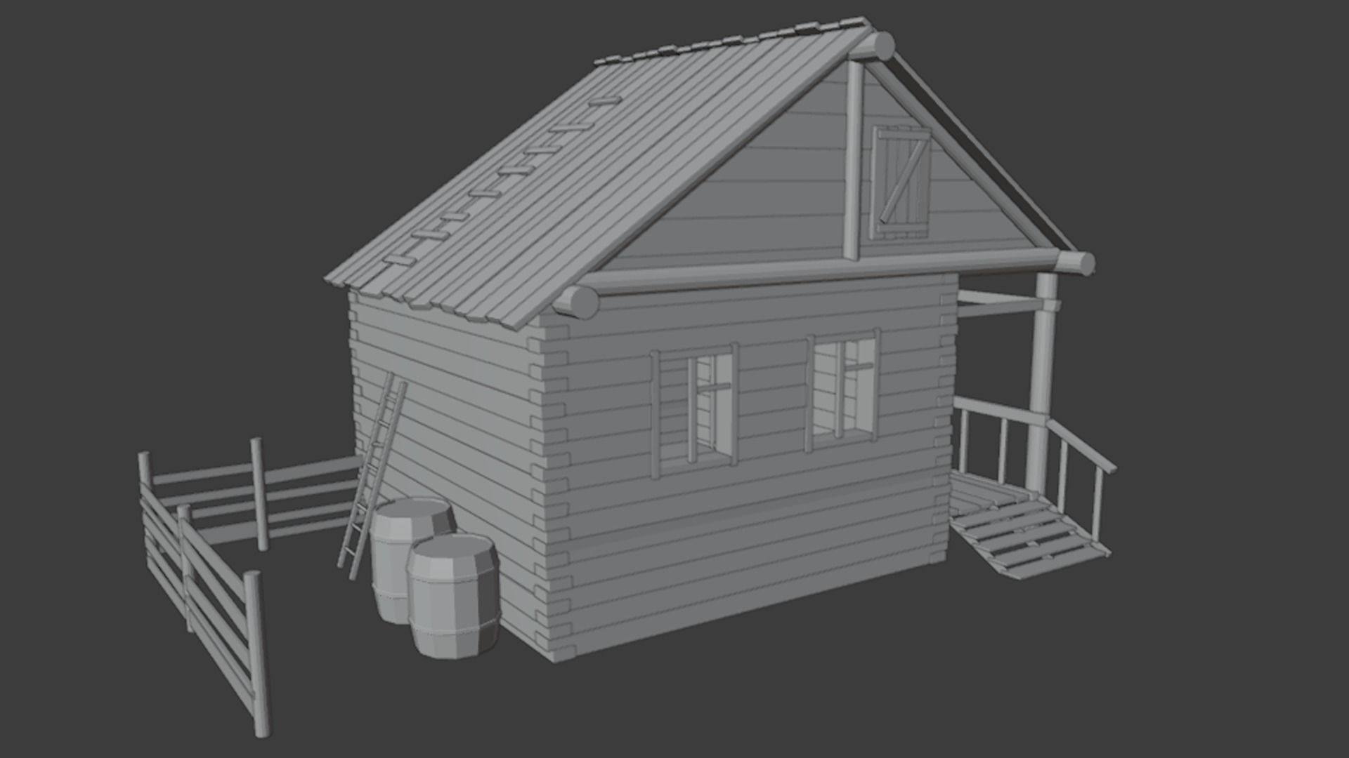HOUSE VILLAGE Low-poly 3D model_5