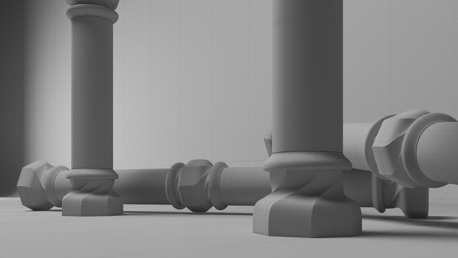 Column - Casa Batllo main room - Gaudi 3D model_7