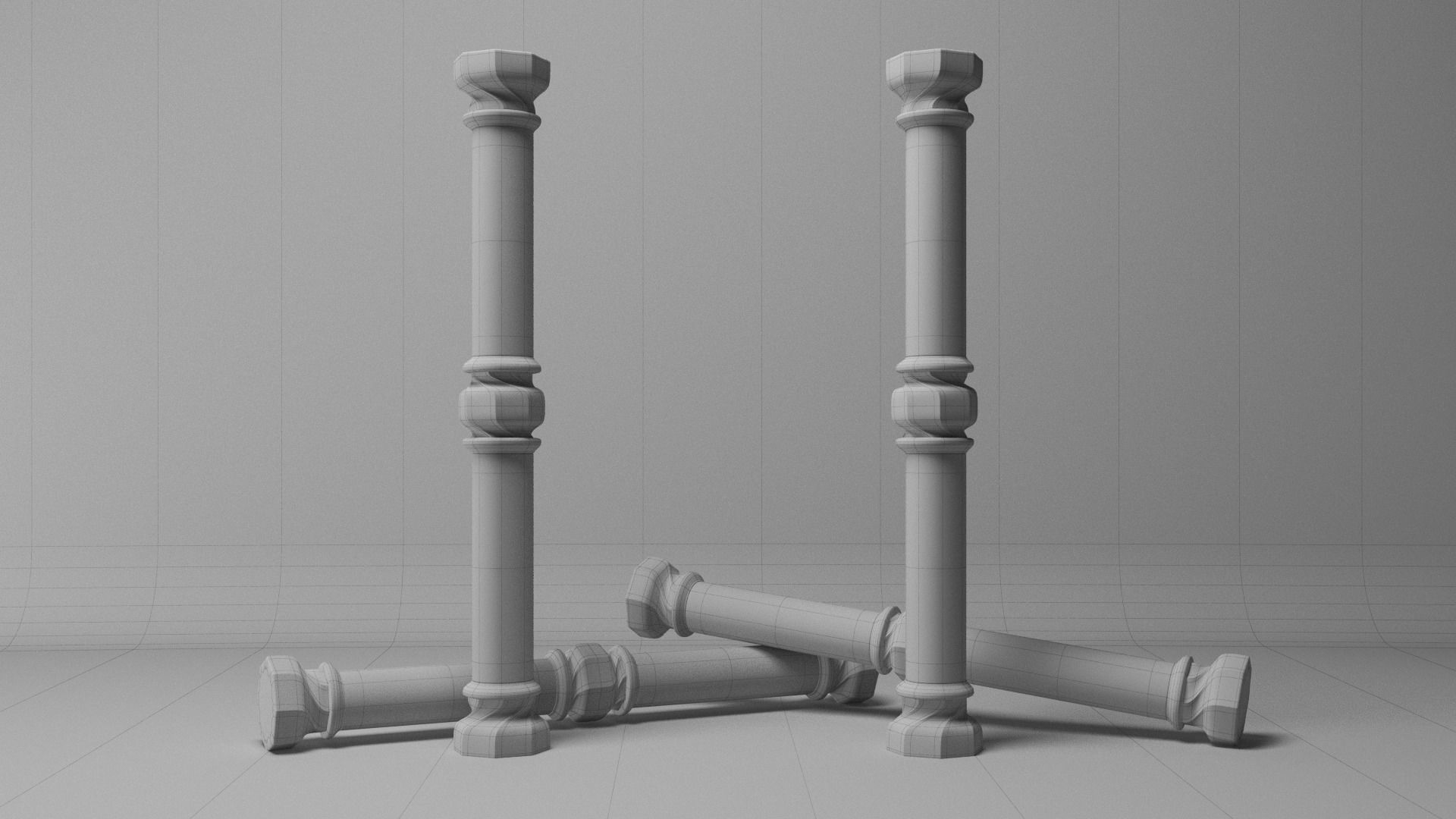 Column - Casa Batllo main room - Gaudi 3D model_1