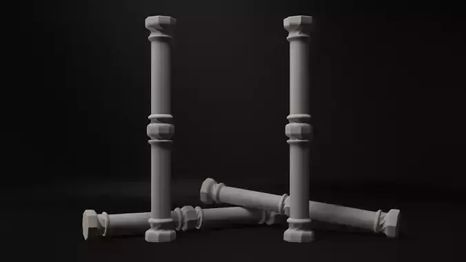 Column - Casa Batllo main room - Gaudi 3D model