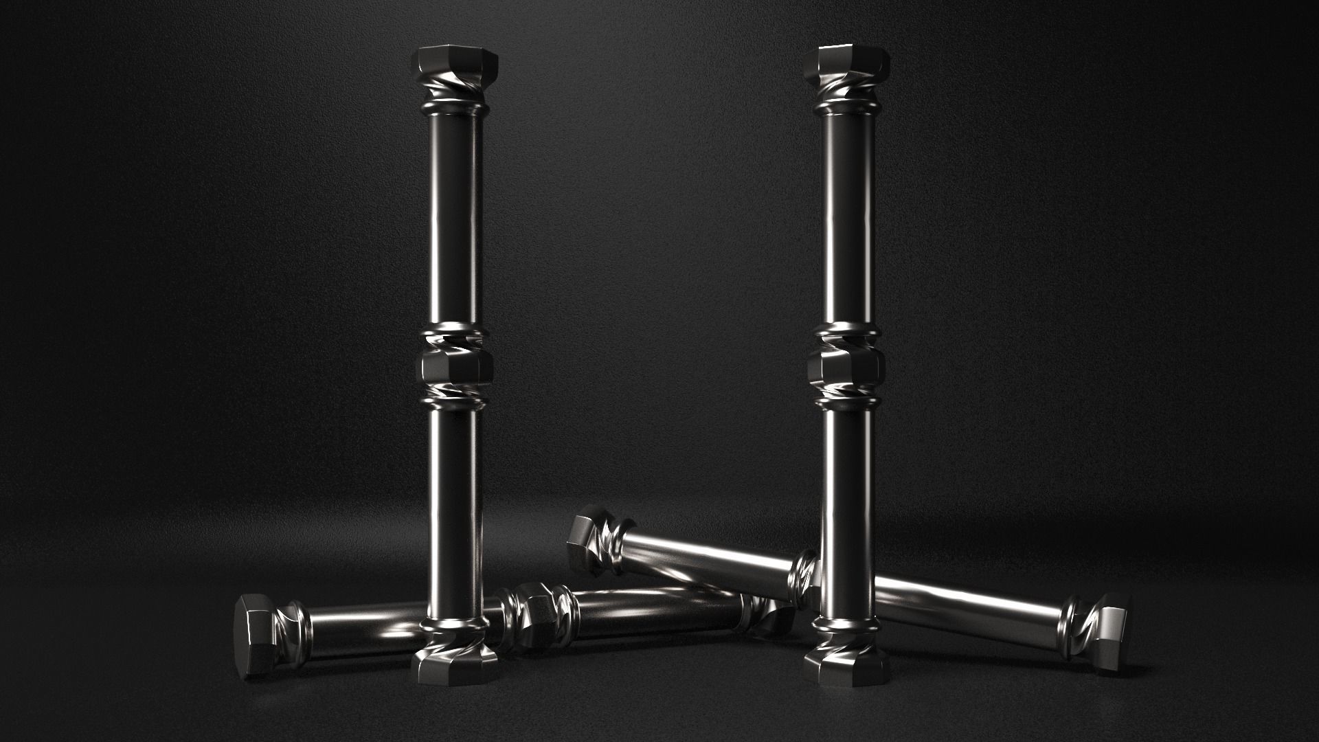 Column - Casa Batllo main room - Gaudi 3D model_3