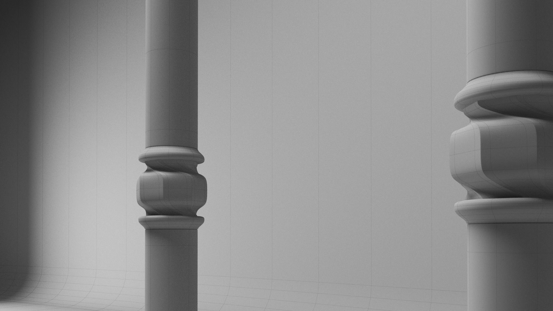 Column - Casa Batllo main room - Gaudi 3D model_5