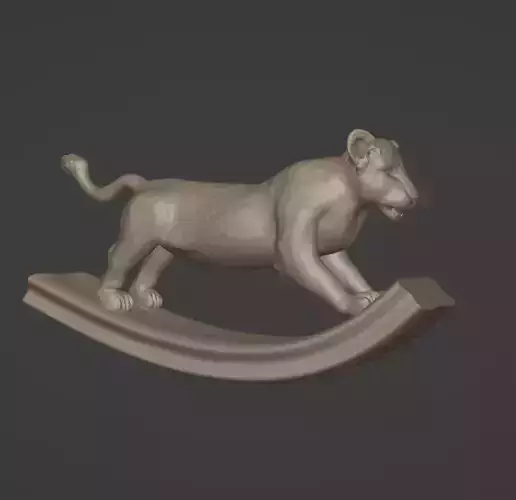 rocking lion cub 3D print model