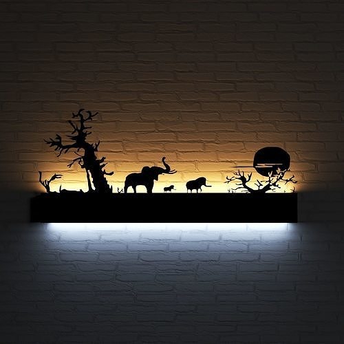 wall light Jungle Low-poly 3D model