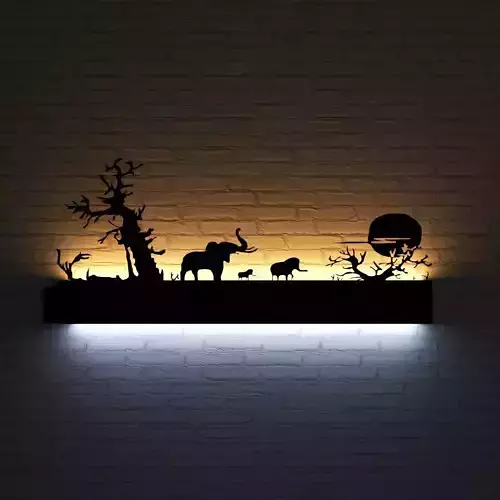 wall light Jungle Low-poly 3D model