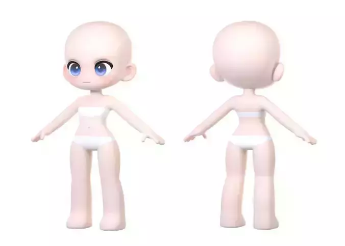 Chloe basemesh Low-poly 3D model