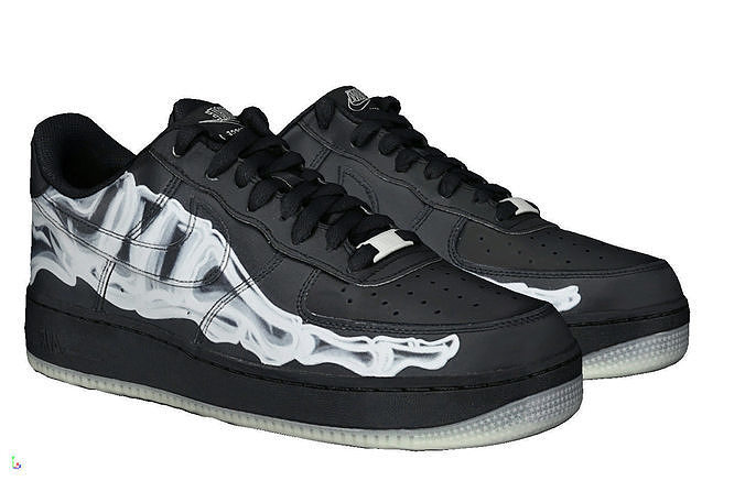 Nike Air Force 1 Skeleton Black On Black 3D model