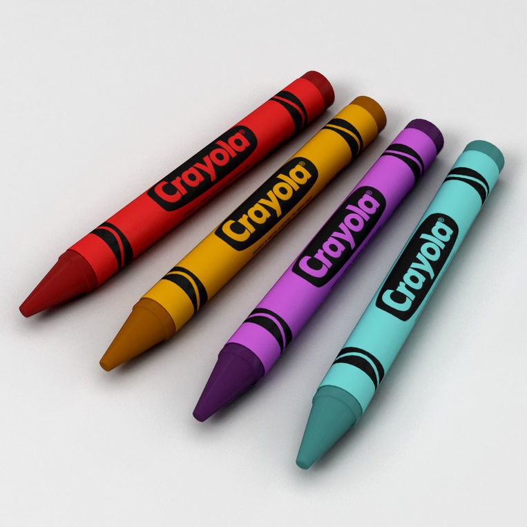 Crayon and Drawings 3D model CGTrader