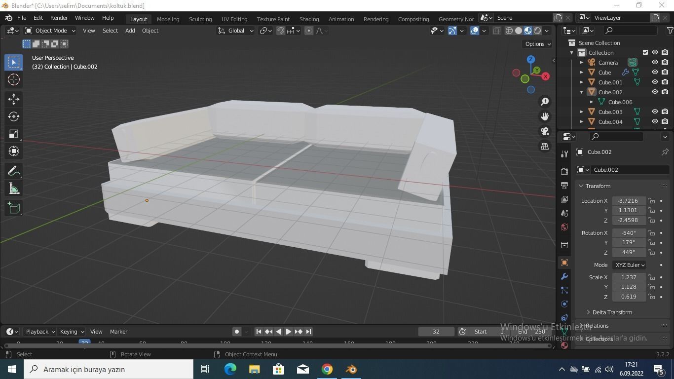 The Armchair sofa 3D model_1
