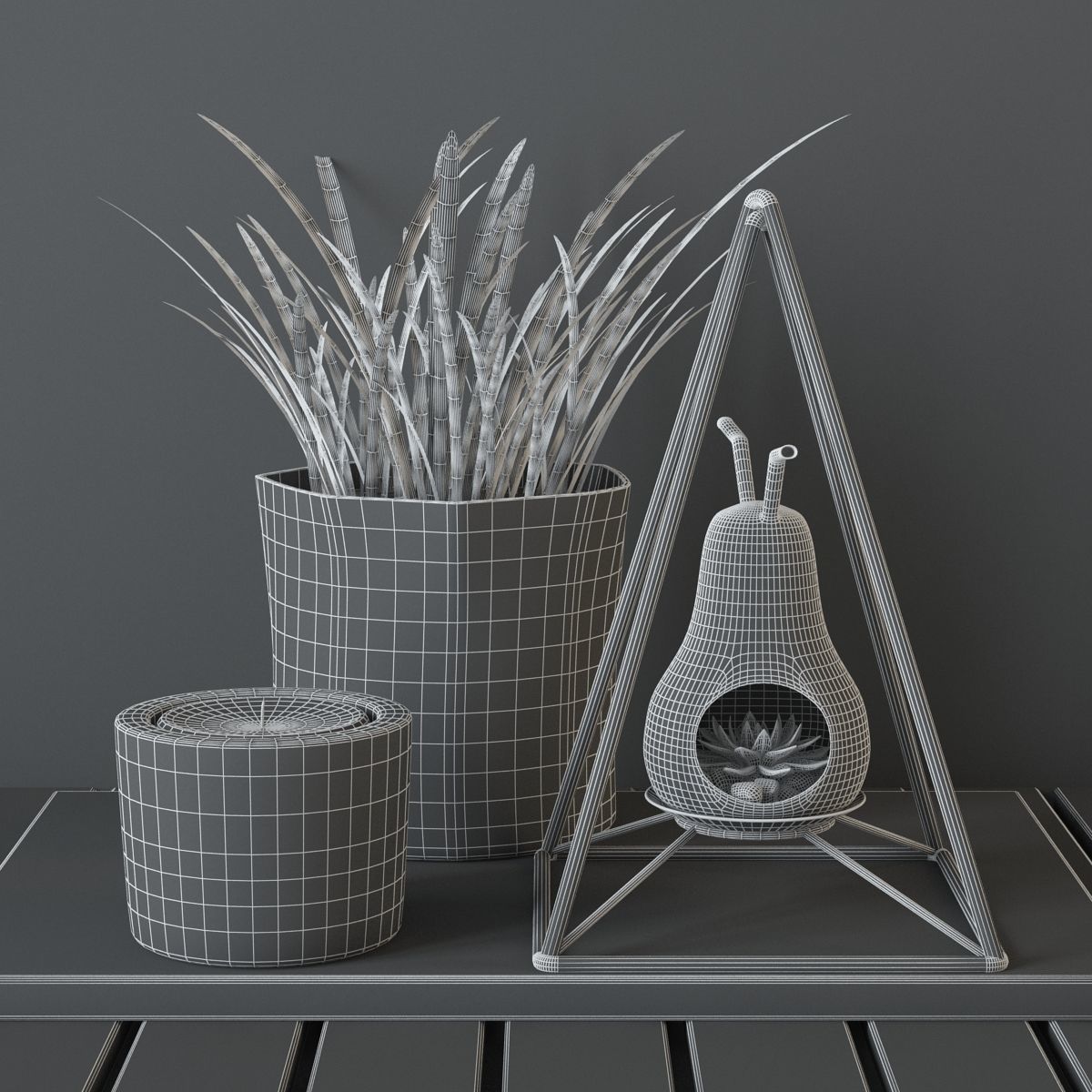 Copper decor set 2 3D model_1