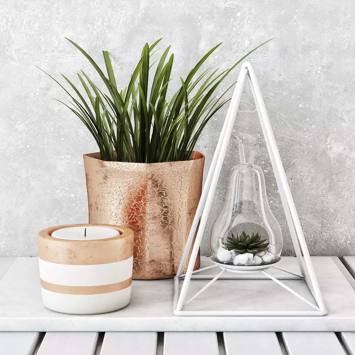 Copper decor set 2 3D model_0