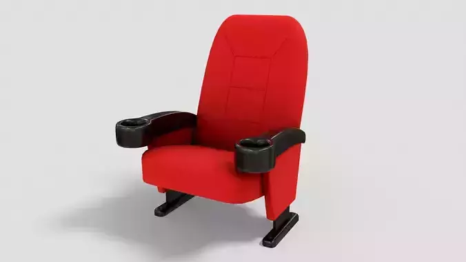 Stylized Theater Chair Low-poly 3D model