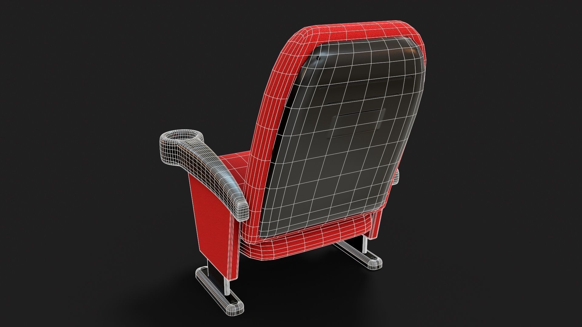 Stylized Theater Chair Low-poly 3D model_14