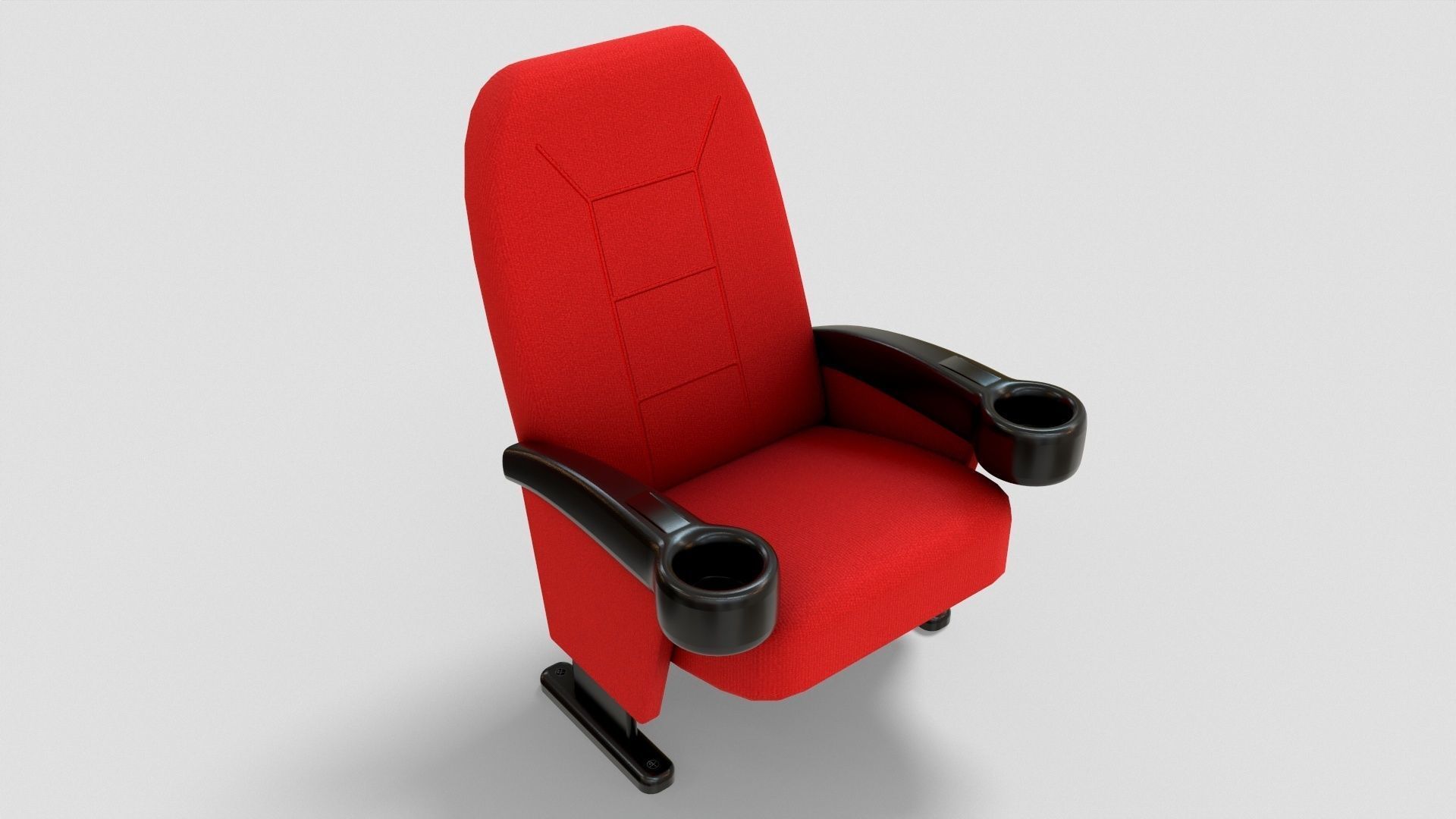 Stylized Theater Chair Low-poly 3D model_2
