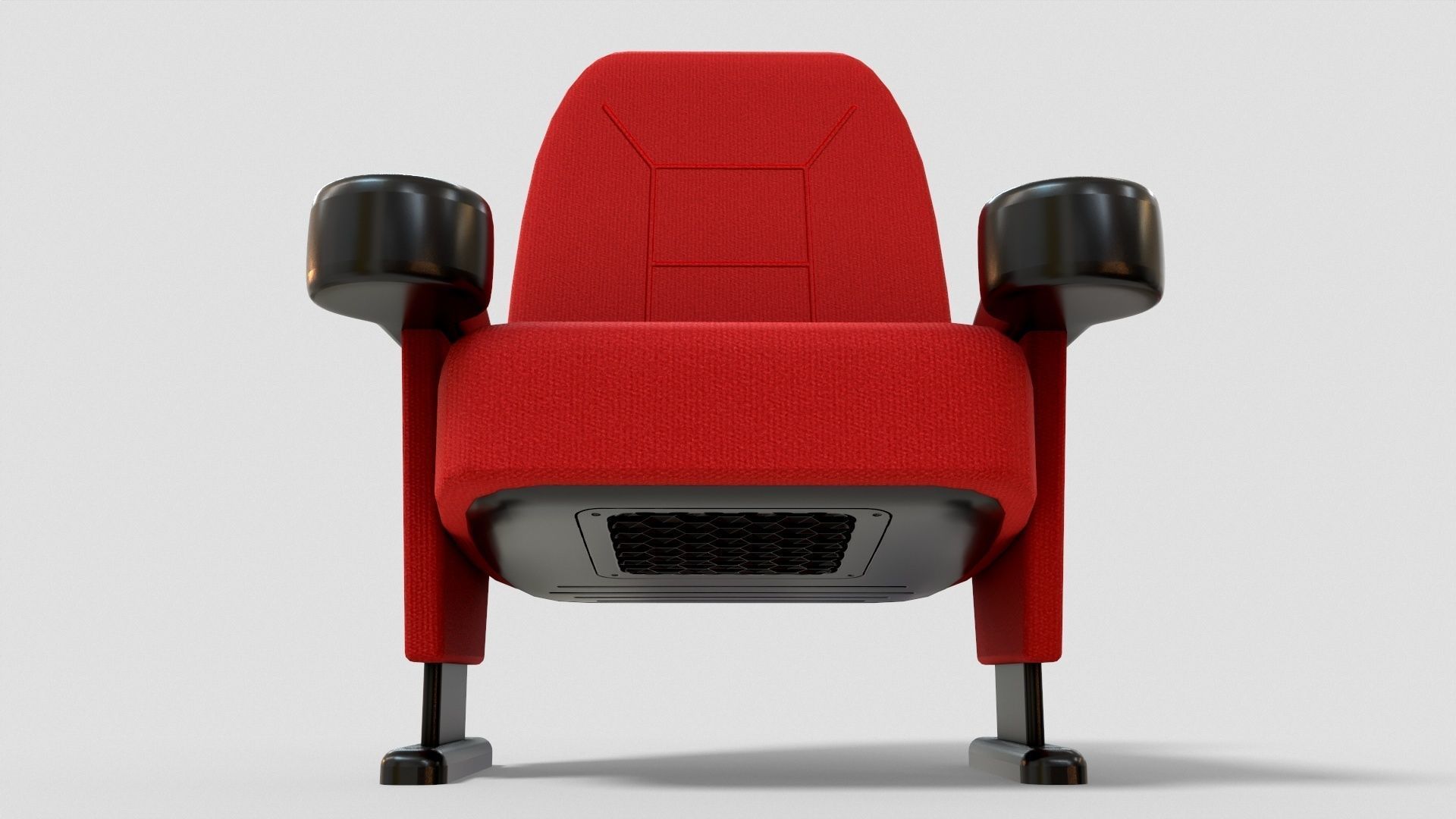 Stylized Theater Chair Low-poly 3D model_10