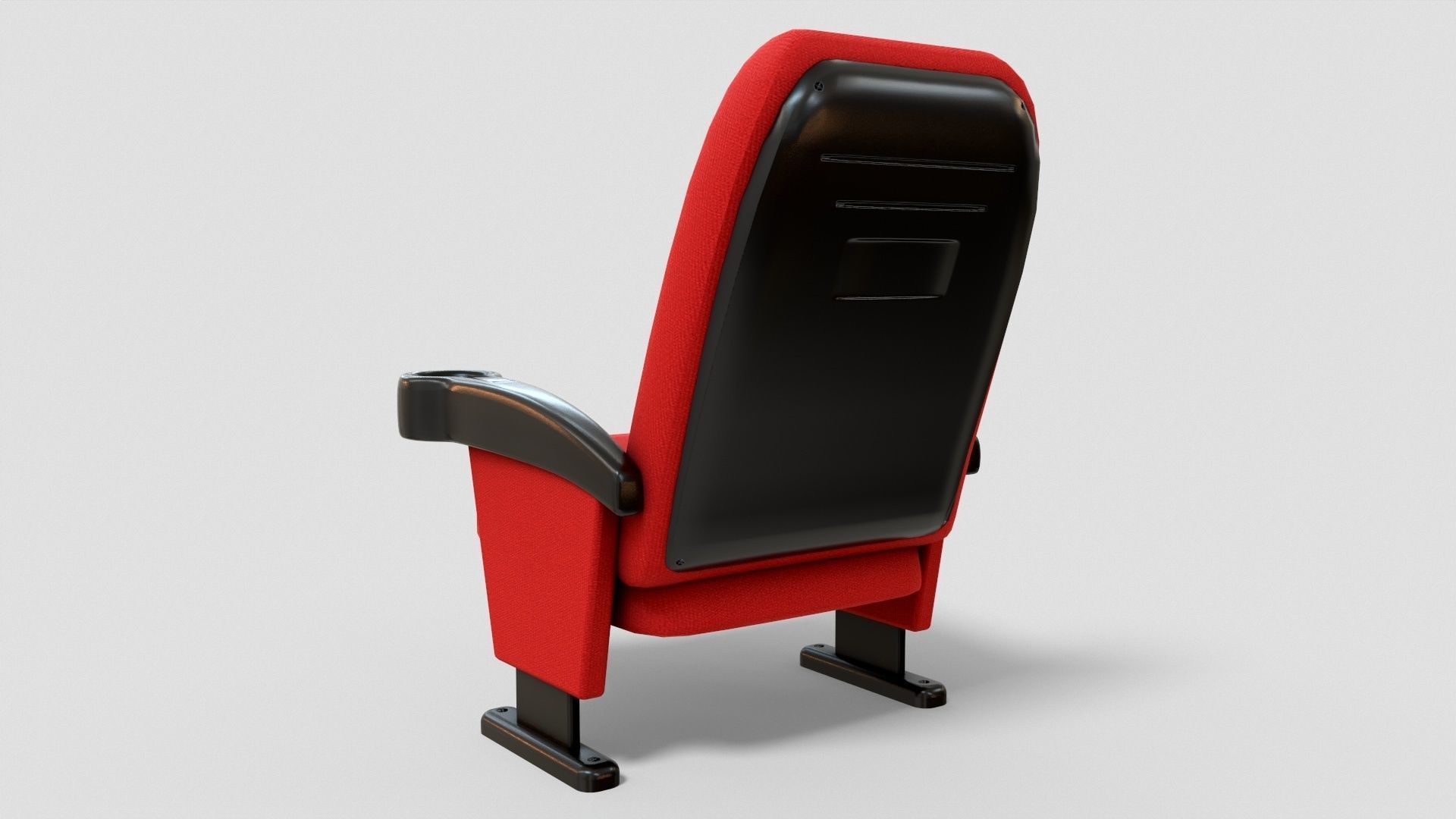 Stylized Theater Chair Low-poly 3D model_4