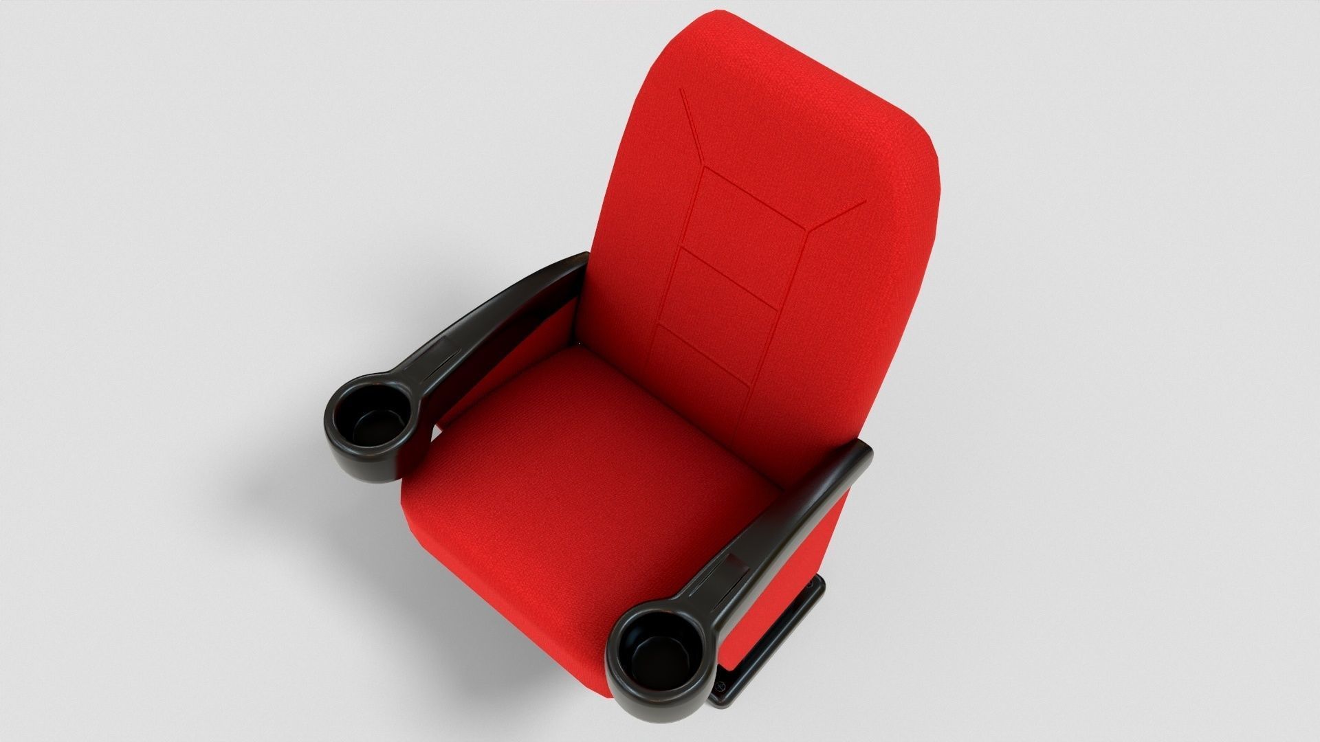 Stylized Theater Chair Low-poly 3D model_5