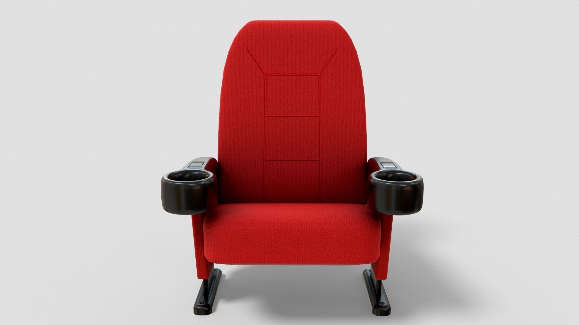 Stylized Theater Chair Low-poly 3D model_8