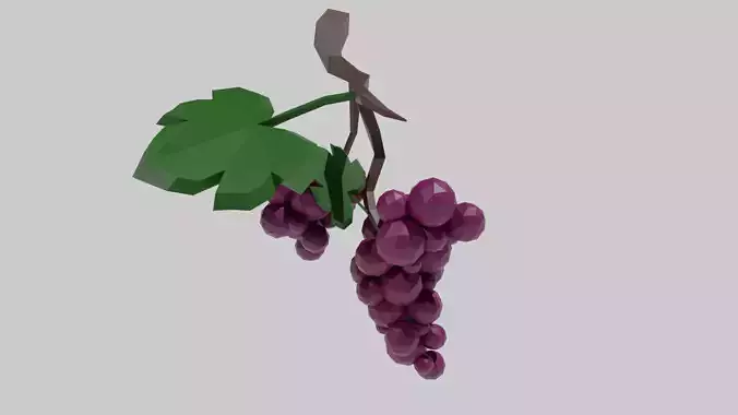 Low Poly Grapes Large Low-poly 3D model