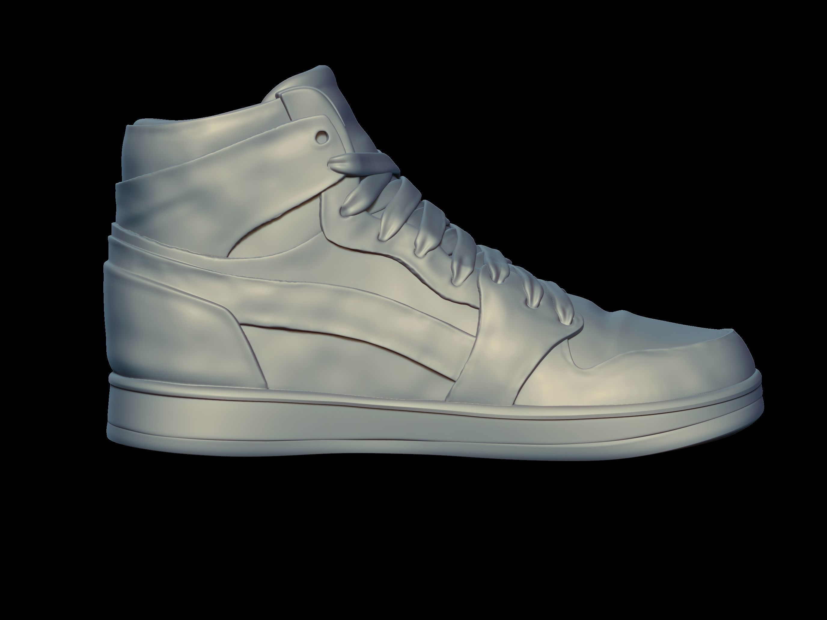 Sneakers high top sneaker 3D print model_3