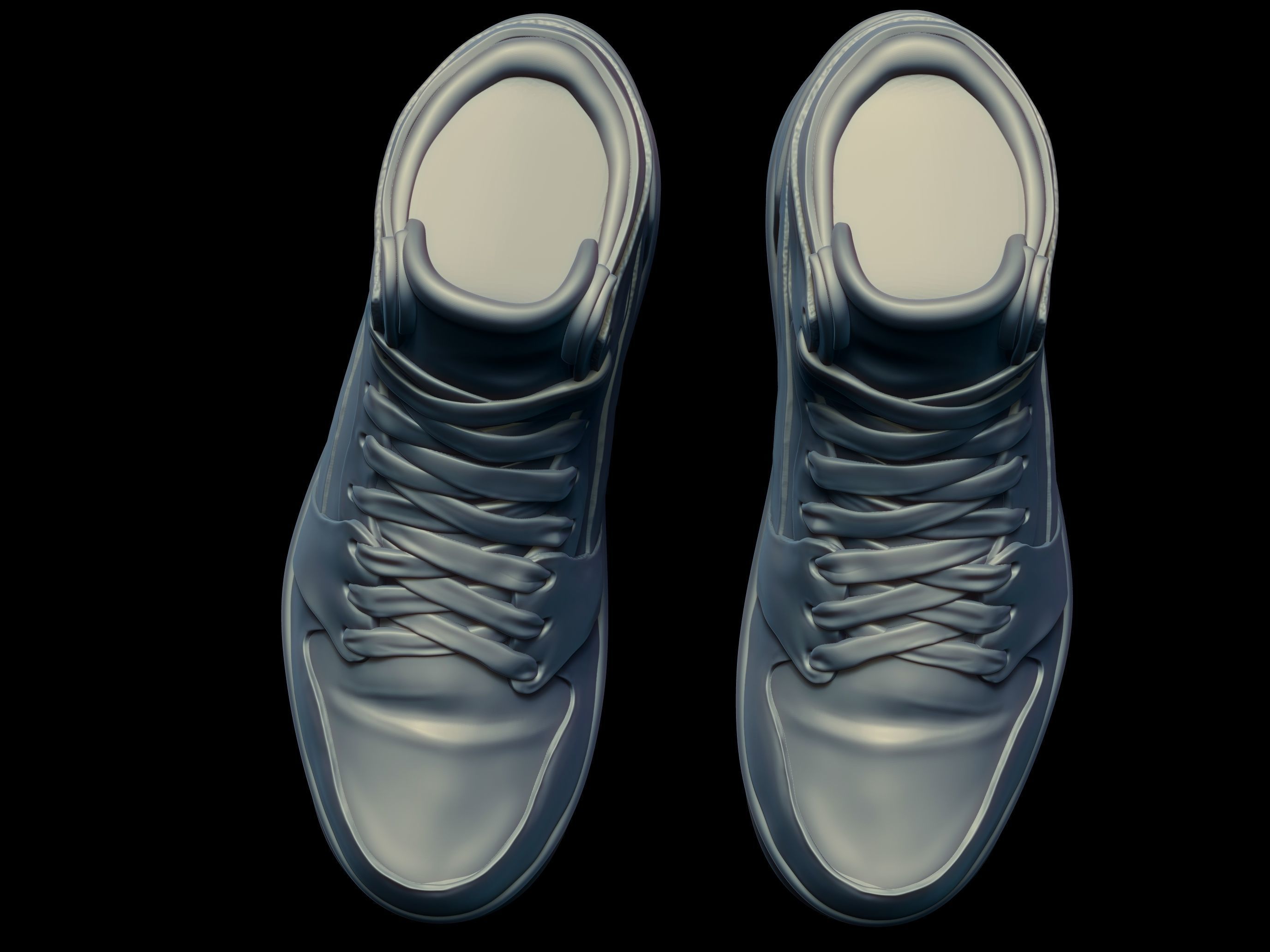 Sneakers high top sneaker 3D print model_9