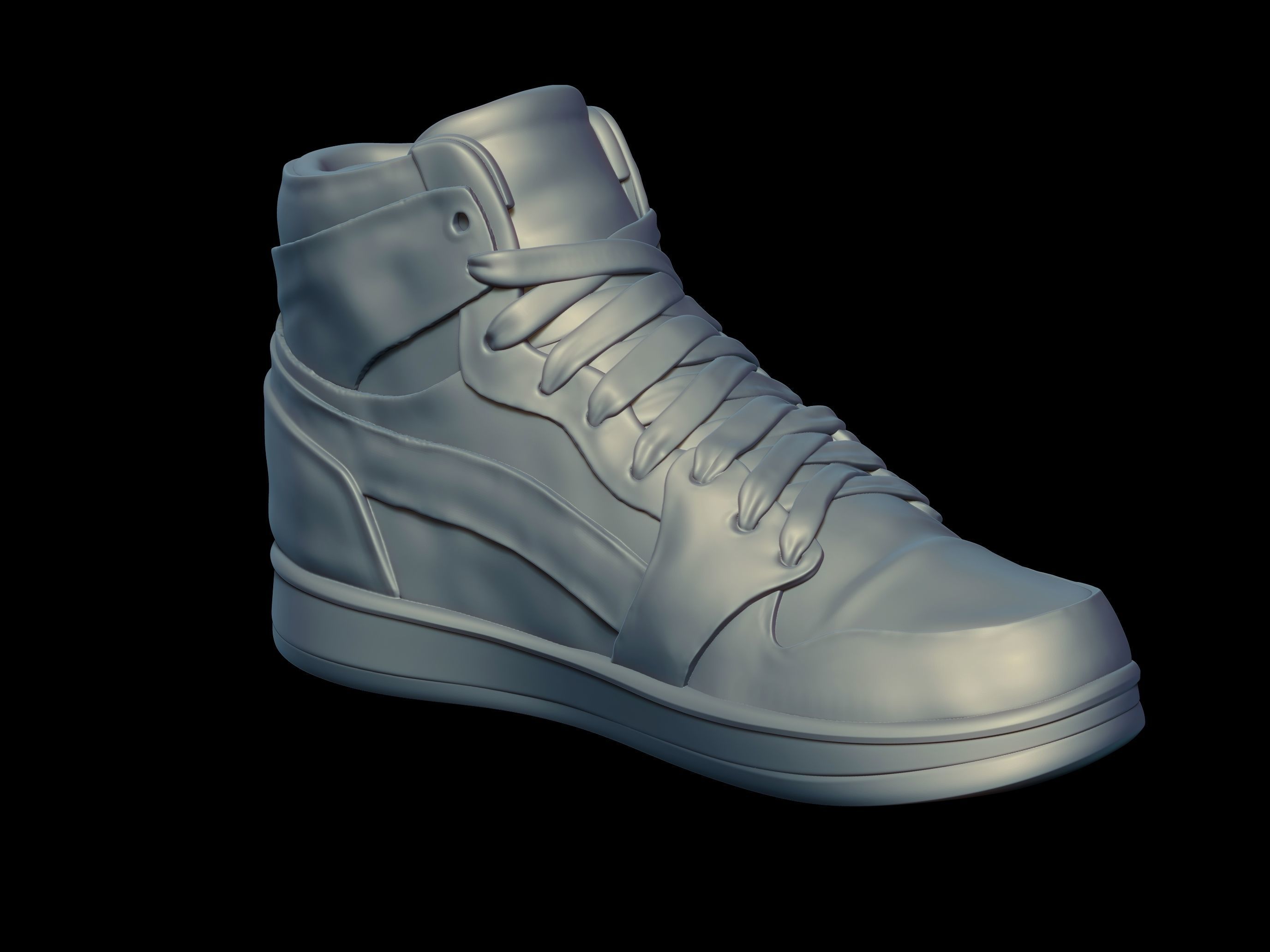 Sneakers high top sneaker 3D print model_2