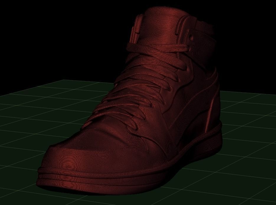 Sneakers high top sneaker 3D print model_12