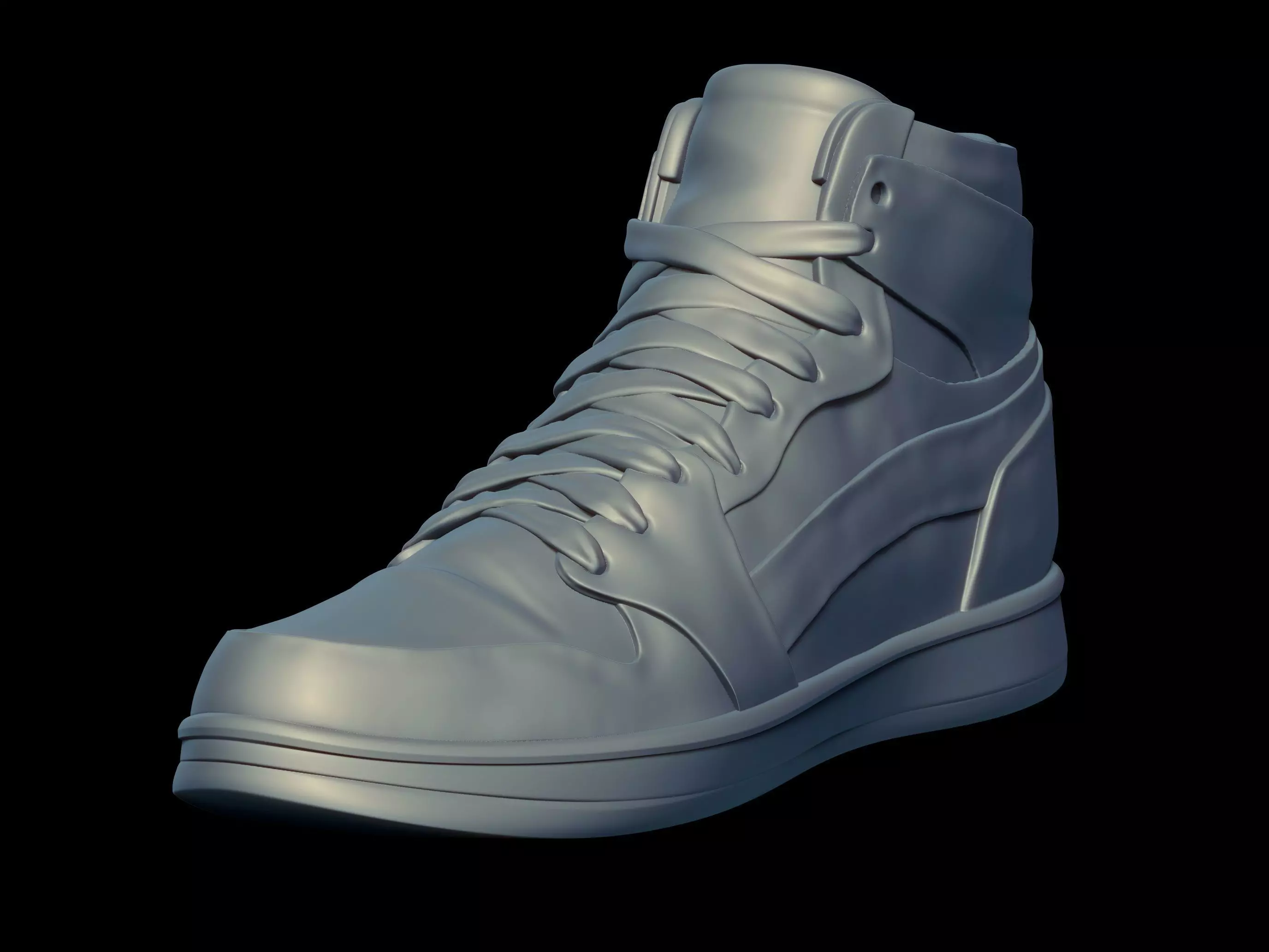 Sneakers high top sneaker 3D print model_0